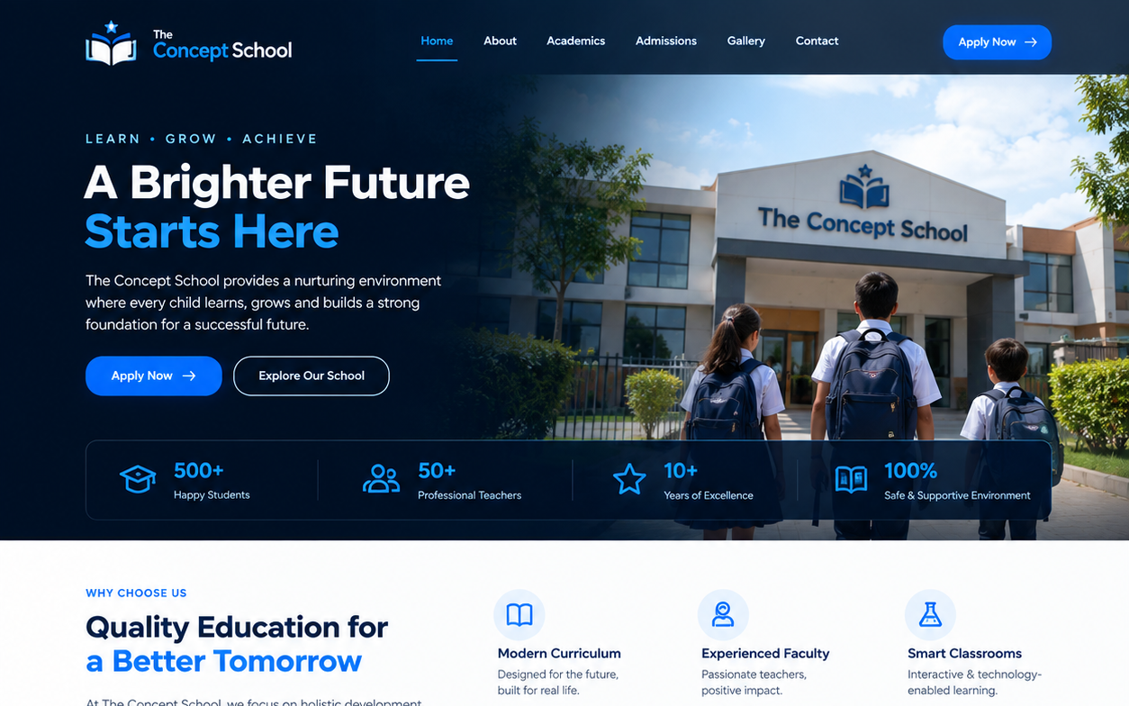 The Concept School — project screenshot